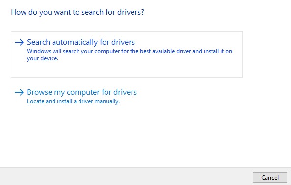 Search automatically for drivers