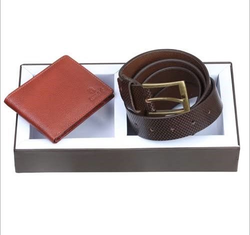 Leather Belt and Wallet Combo